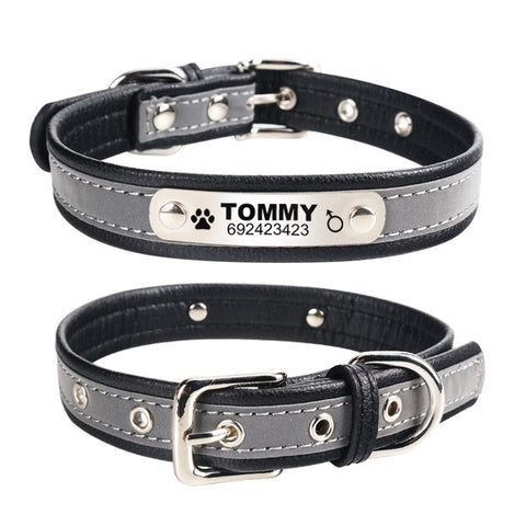 Leather Personalized Engraved Dog Collar
